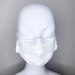 White Mask w Stars w Filter Pocket & Nose Wire